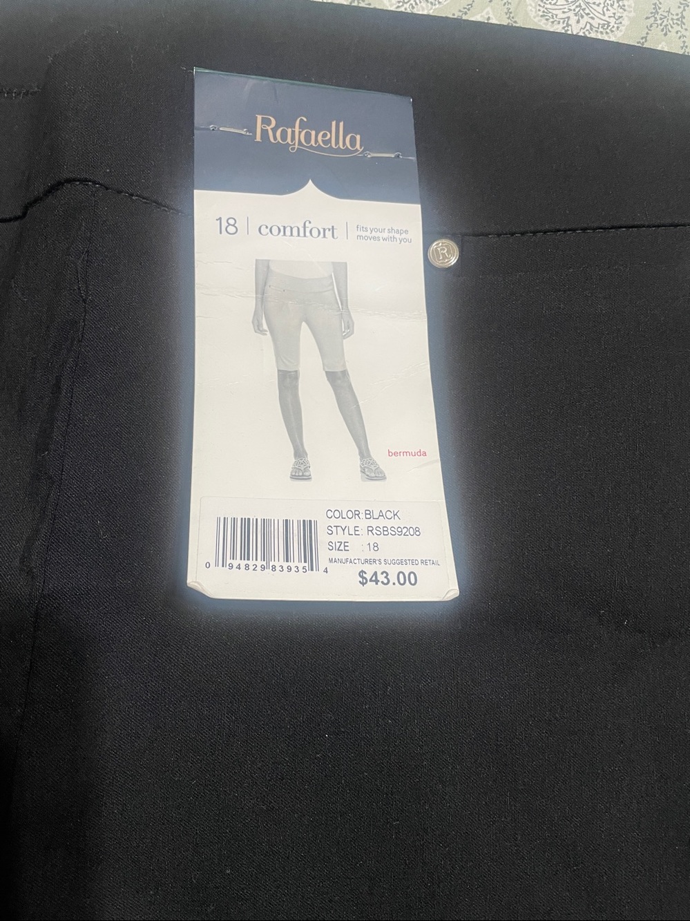 BNWT RAFAELLA Bermuda comfort stretch #size 16 in Black